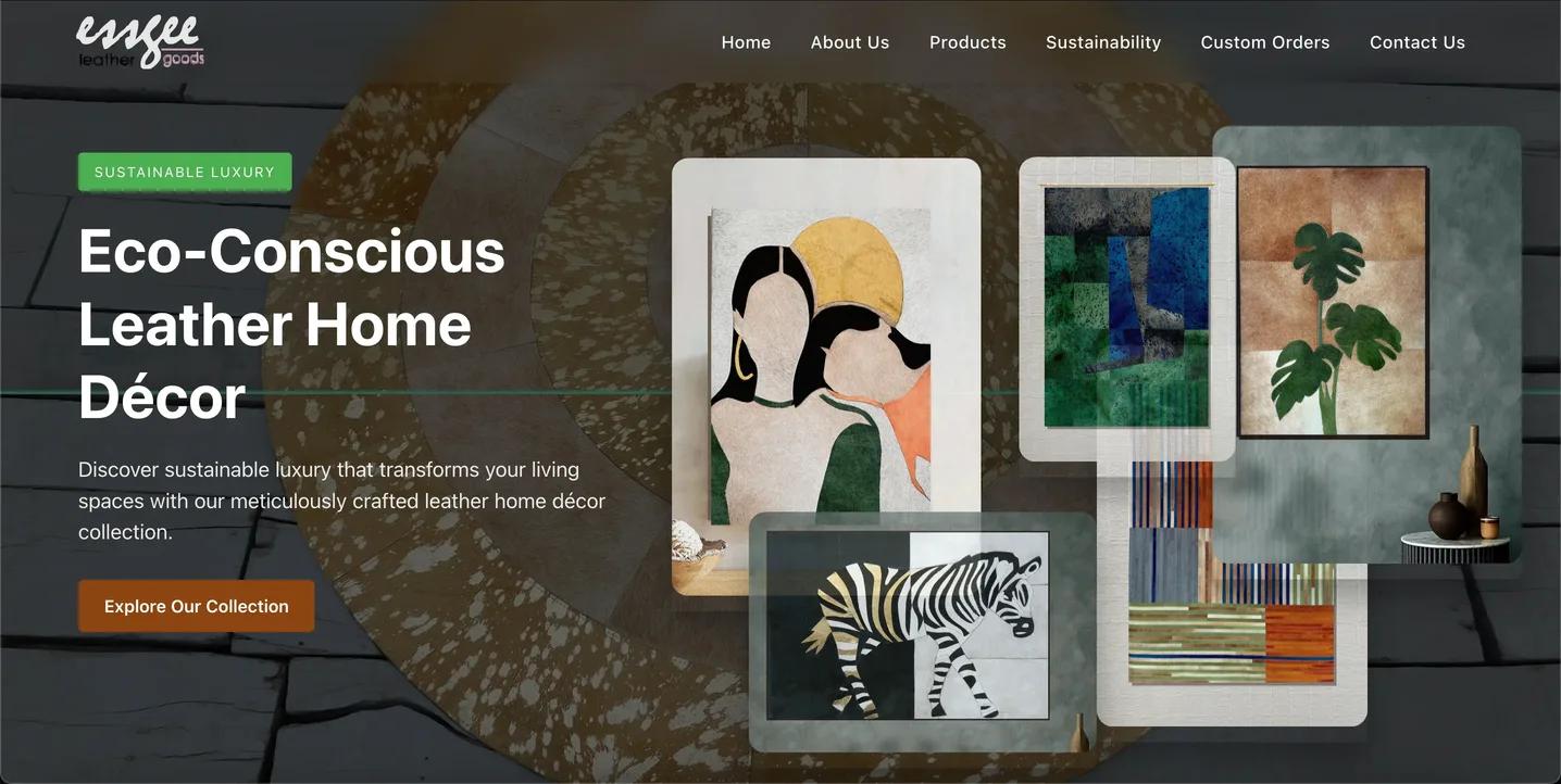 Essgee Leather — Sustainable Luxury Website Redesign