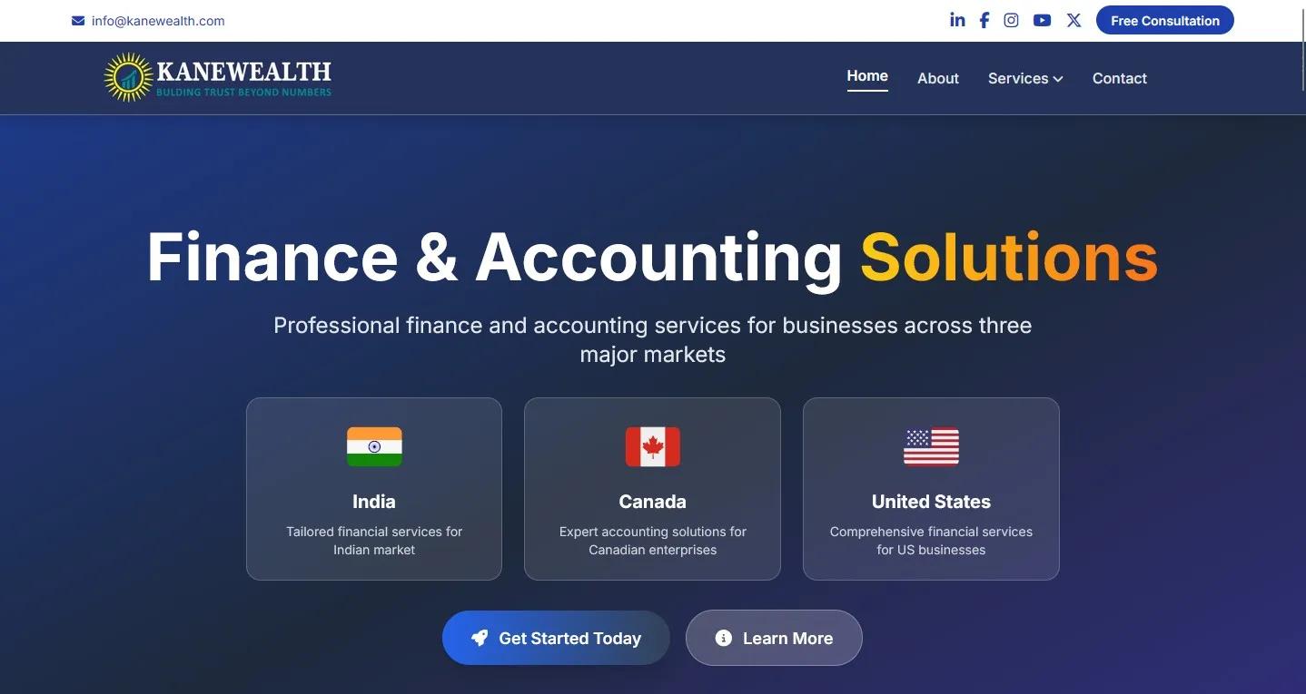 KaneWealth Advisory — Professional Business Solutions Platform