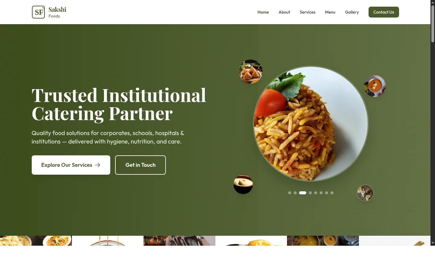 Sakshi Foods — Institutional Catering Company Website