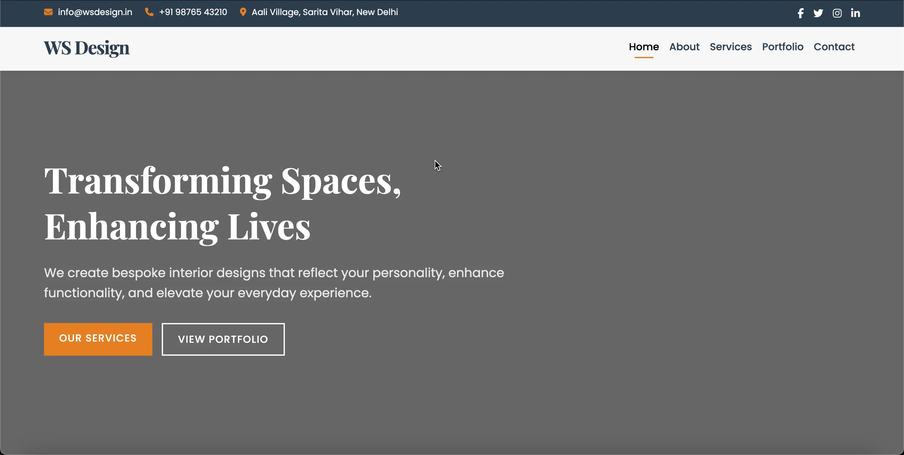 WS Design — Premier Interior Design Firm Website