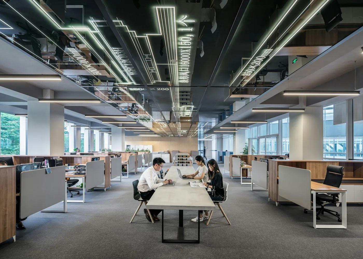 Modern technology workspace with multiple monitors