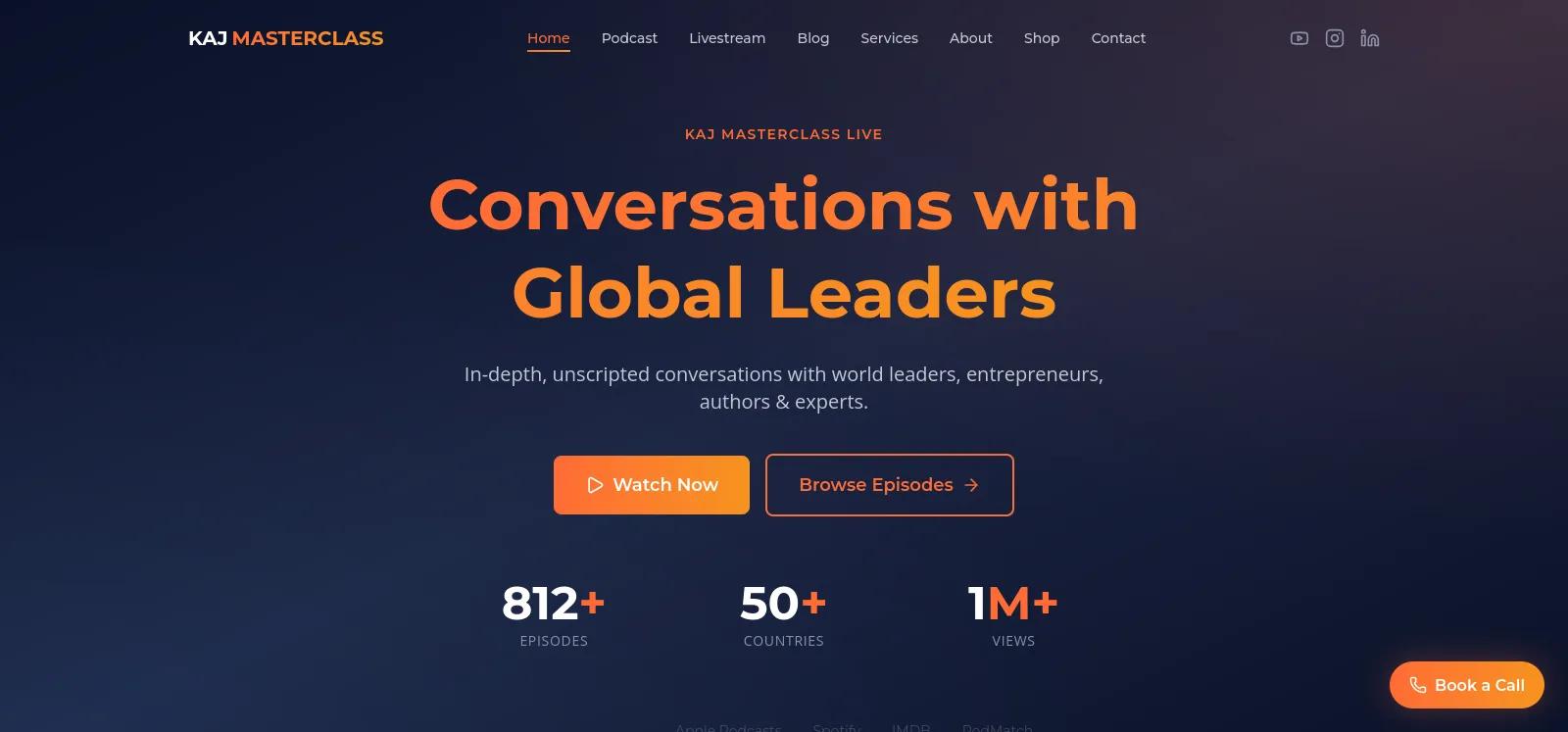KAJ Masterclass LIVE — Podcast Media Platform Development